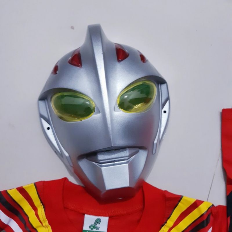 Setelan Baju Celana Topeng Ultraman Kostum Cosplay Anak Kaos Ultramen