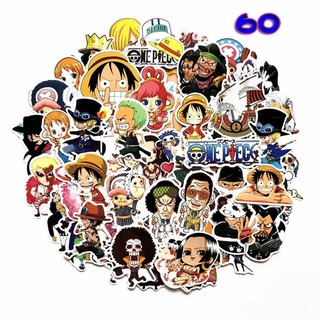 60Pcs Lot Stiker  Decal Anime  One  Piece  Luffy Bahan PVC 