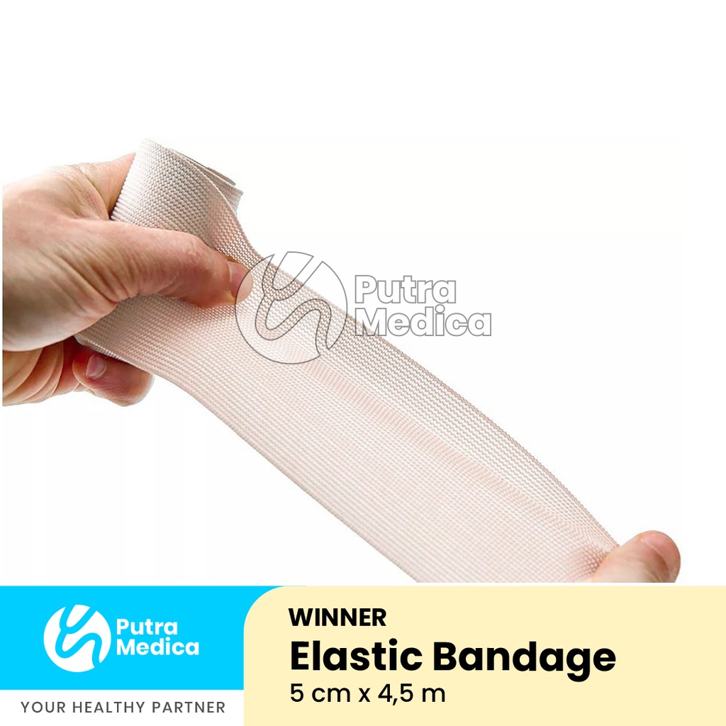 Winner Elastic Bandage 5cm x 4,5m / Perban Coklat Elastis / Verban Pembalut Penutup Luka Rol Gulung