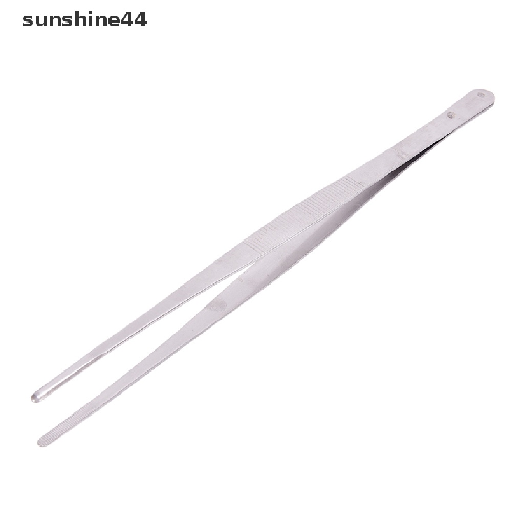 Sunshine Pinset Panjang Lurus 12 &quot;30cm Bahan Stainless Steel Warna Silver