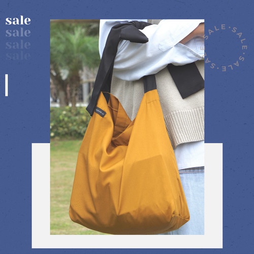 Tas Tali Adjustable Kombinasi Hitam Kuning Mustard Premium Totebag