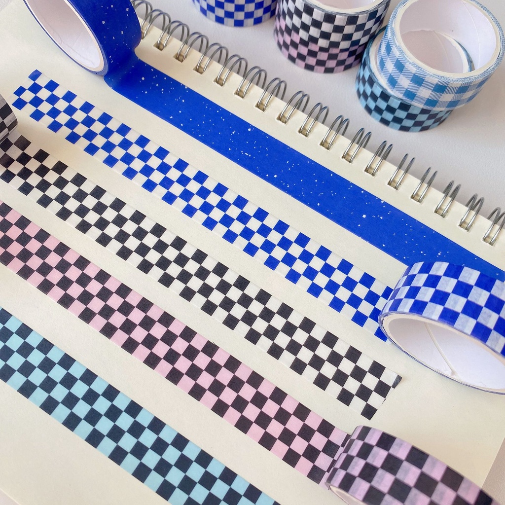 ELEGANT DIY Masking Tape Anti-dirty Decorative Tape Adhesive Tape Scrapbooking Hand Account Grid Label Checkerboard Multi-function Stationery Stickers