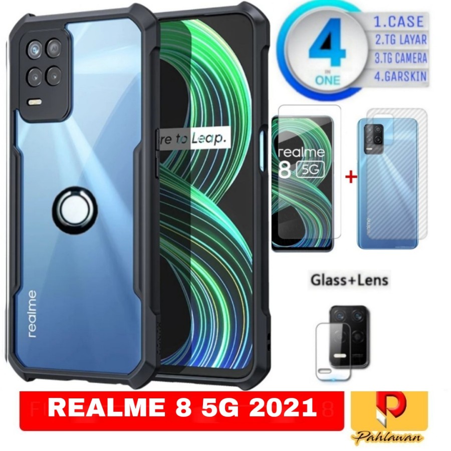 Case Realme 8 5G Shocprof Cincin Rinkg+Tg Bening+TG Camera+Garskin