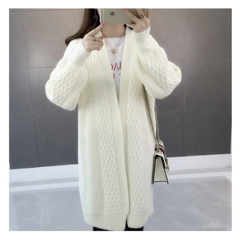 [ Premium Series ] Cable Knit Long Cardigan Import Premium ( Cardigan Panjang Tangan Balon )