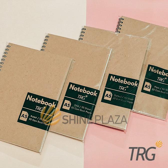 

((BISA COD)) Buku Tulis Catatan A5 Bookpaper Dot Grid Plain Ruled TRG - TRG Kraft Cover Spiral Notebook