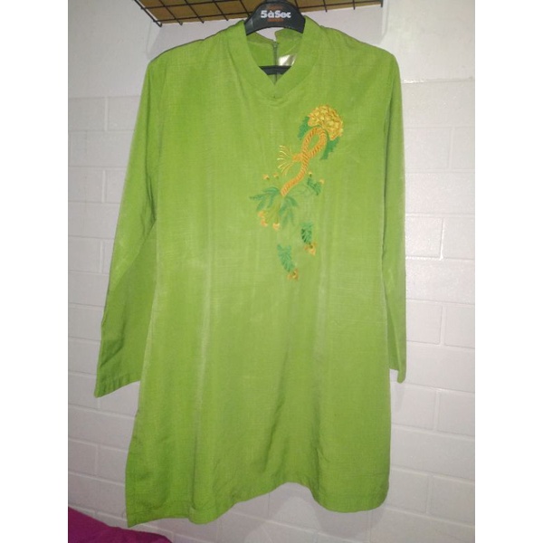 Preloved Tunik Busana Muslim Bordir Bunga Thrift PL Seken Second