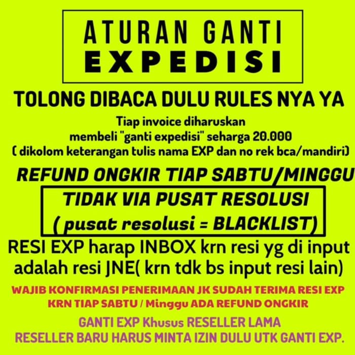 

dijual murah GANTI EXPEDISI promo