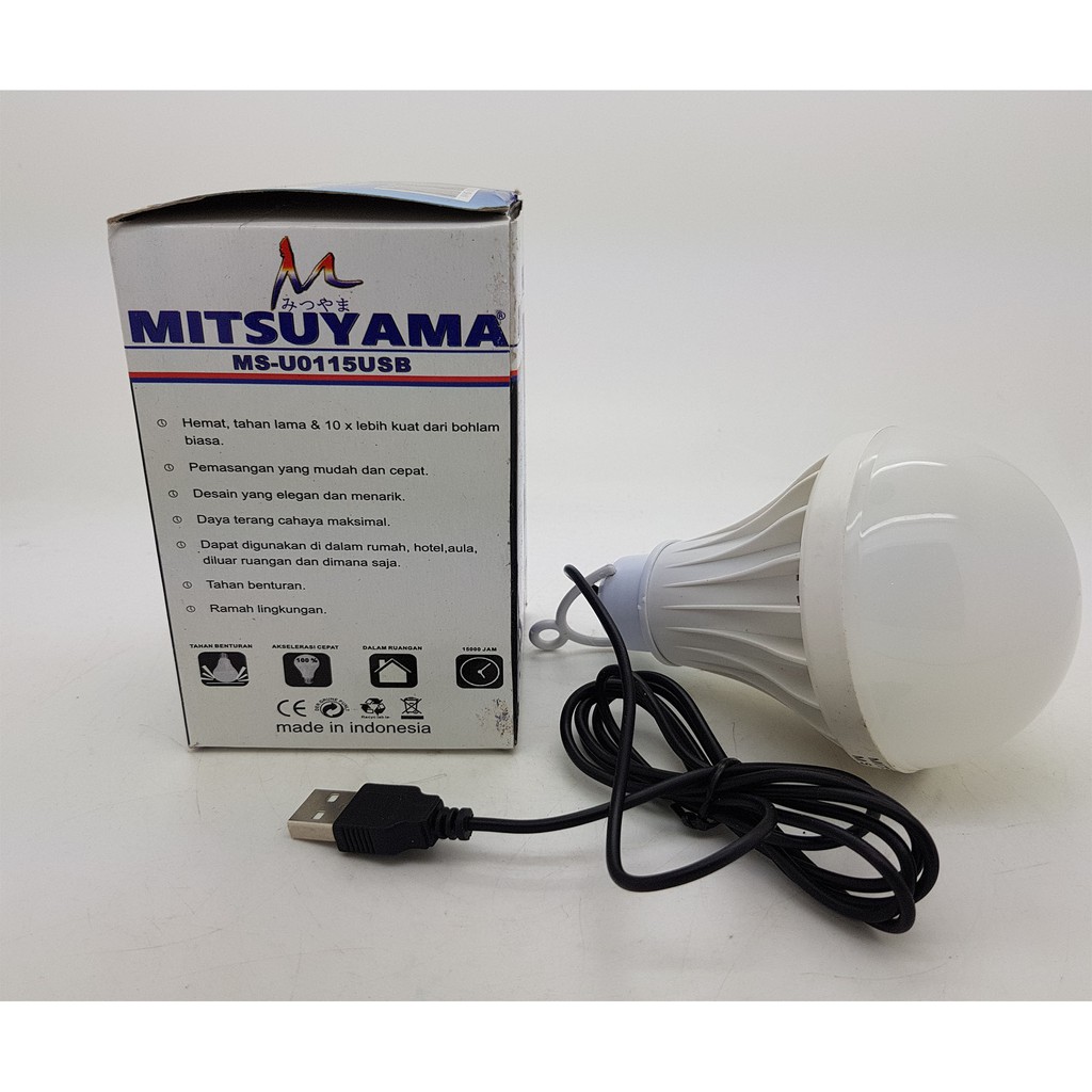 Lampu LED USB 15 watt Merk MITSUYAMA panjang kabel 1.5 meter