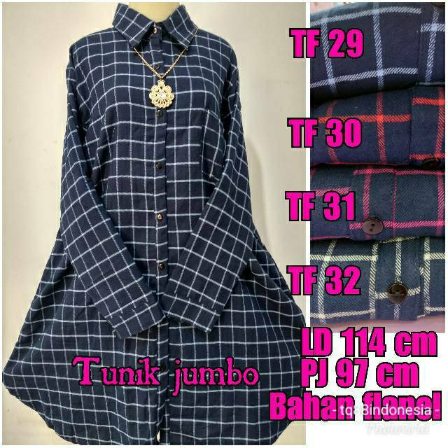 Tunik jumbo flanel/tunik jumbo/tunik/tunik kotak/hem tunik/tunik murah/kemeja tunik/boyfriend shirt