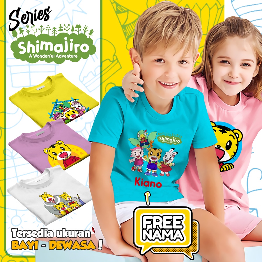 Baju Kaos ANAK DAN DEWASA SHIMAJIRO COUPLE (FREE NAMA)