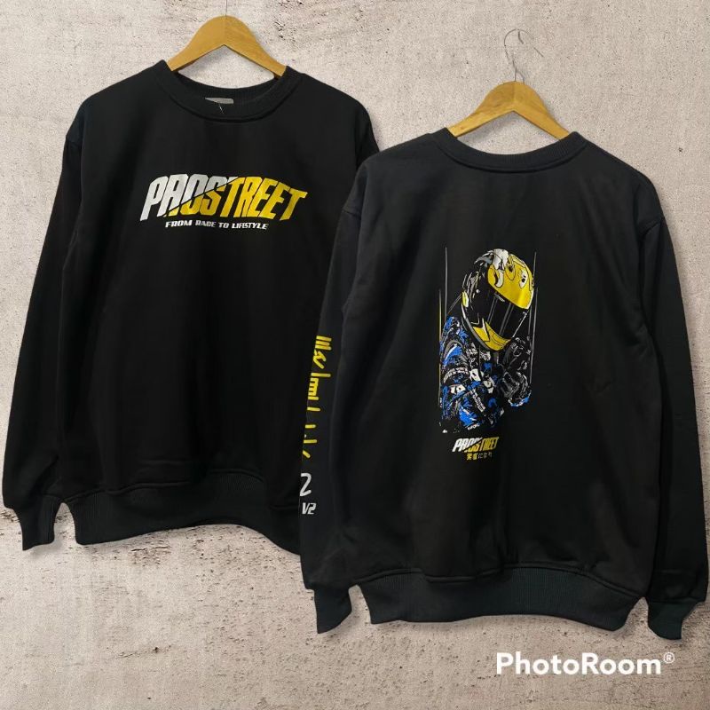 CREWNECK PRO STRET BLACK/ CREWNECK MURAH PRO STREET/ CREWNECK BLACK TERMURAH FULL SABLON