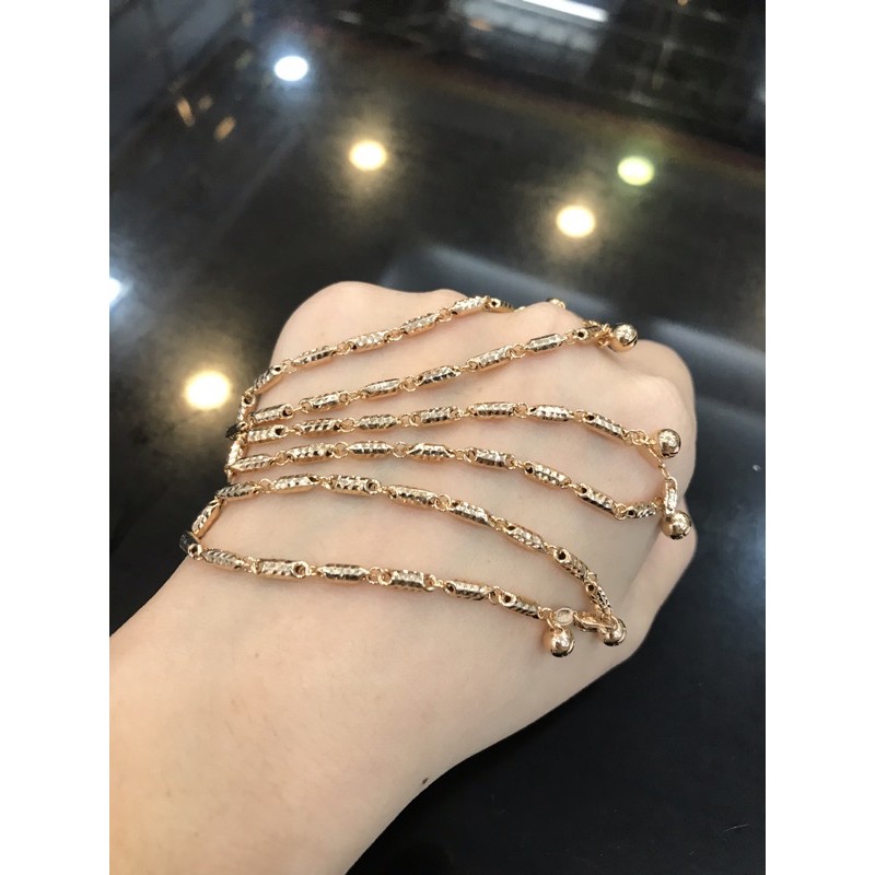 Gelang bambu ukir emas asli kadar 375