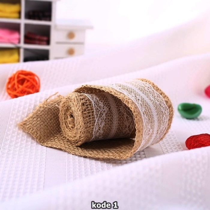 

Promo Pita Burlap 1 Meter Renda Lace Vintage Decor Kain Goni Craft Import Berkualitas