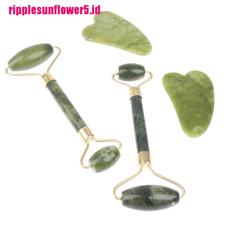 # Kaos T-Shirt Wanita Lengan Pendek Motif Print #Set Alat Pijat Wajah Model Roller Bahan Giok Guasha Natural