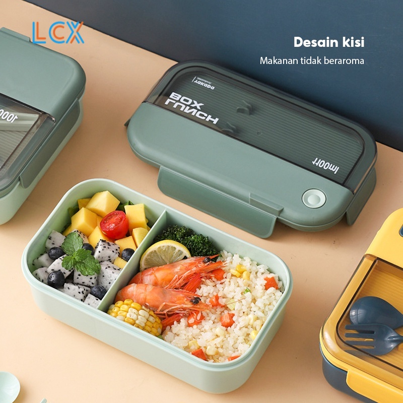 LCX Jerami Kotak Bekal Single-Layer Lunch Box kotak Makan Kapasitas Tempat Bkal