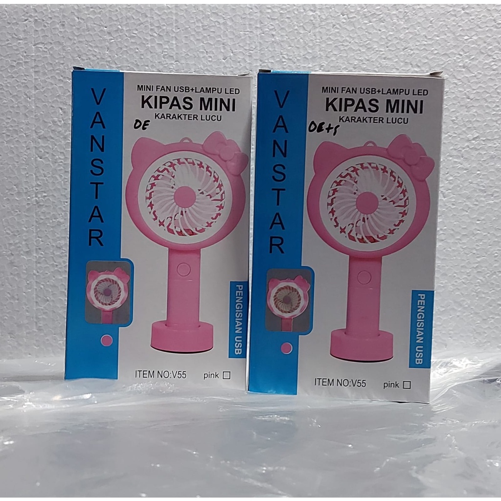 Kipas Mini Lucu + Lampu LED VANSTAR V55