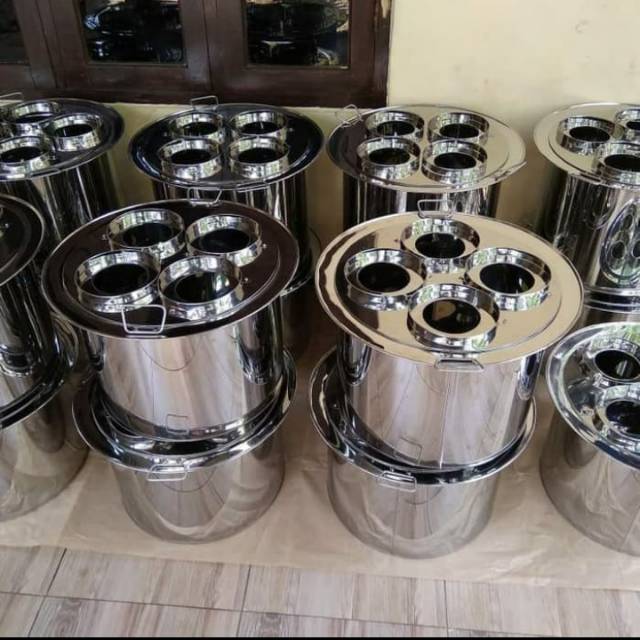 Dandang uap thai tea lobang 4. Stainless steel