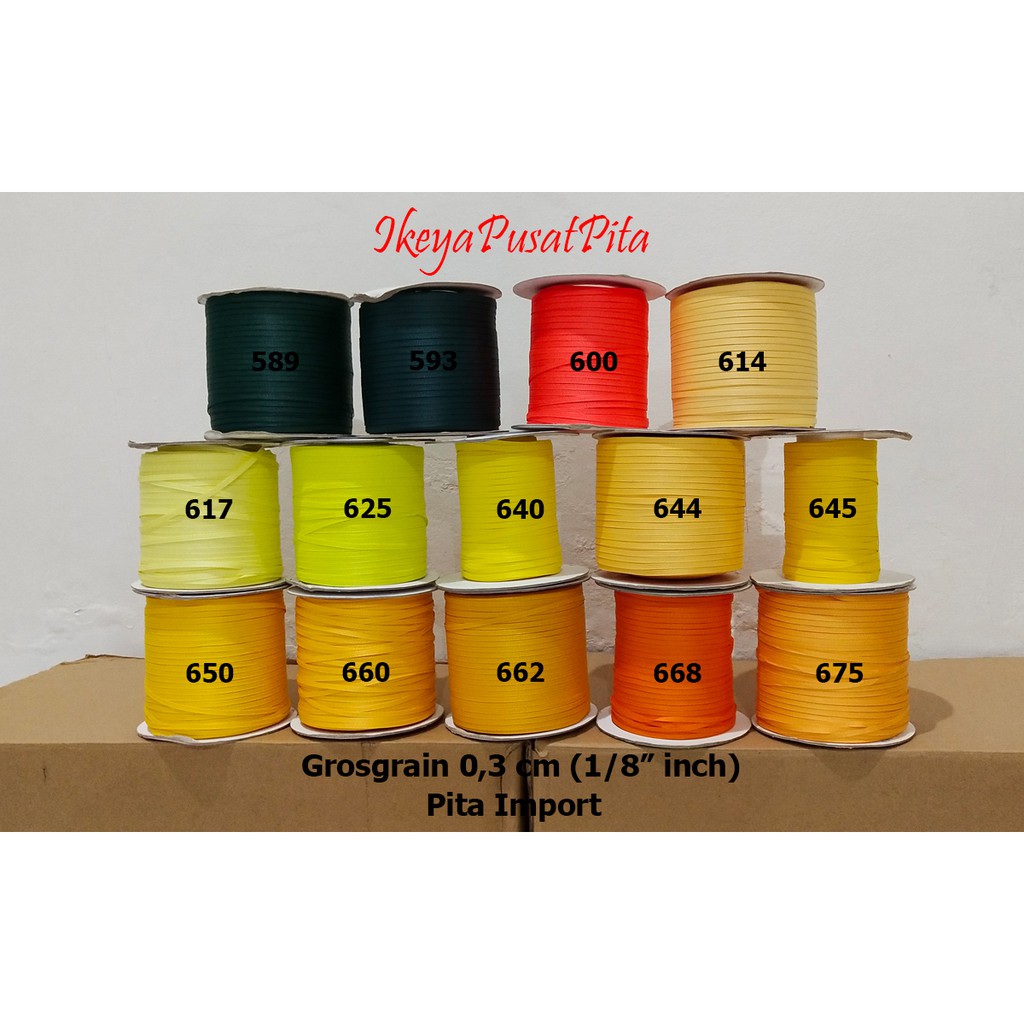 

(10 yard) Pita Grosgrain Polos 0,3 cm (1/8" inch) | Pita import | Grosgrain Ribbon 3 mm pg 11 | Toko Bahan Craft | Ikeya Pusat Pita