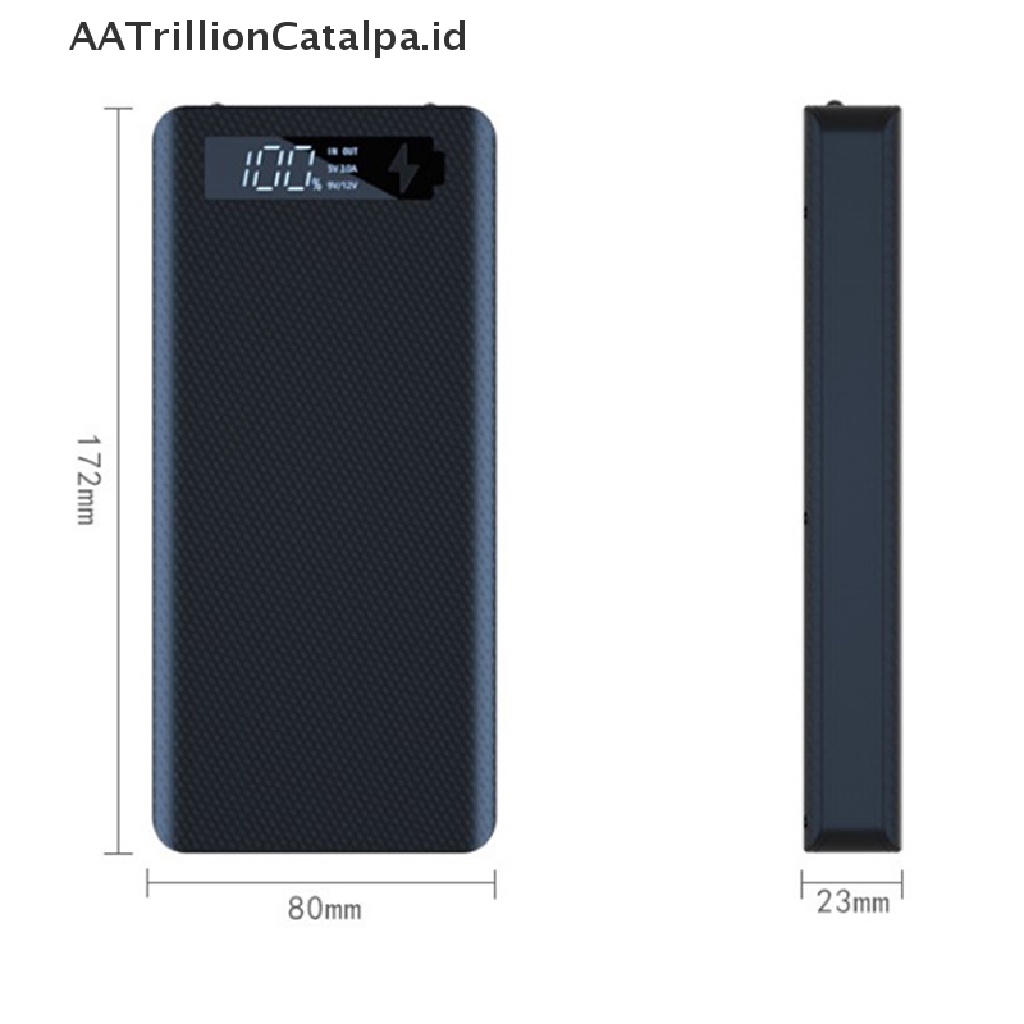 Aatrillioncatalpa QC / PD Casing Power Bank Quick Charge 8x18650 Dengan Layar LCD