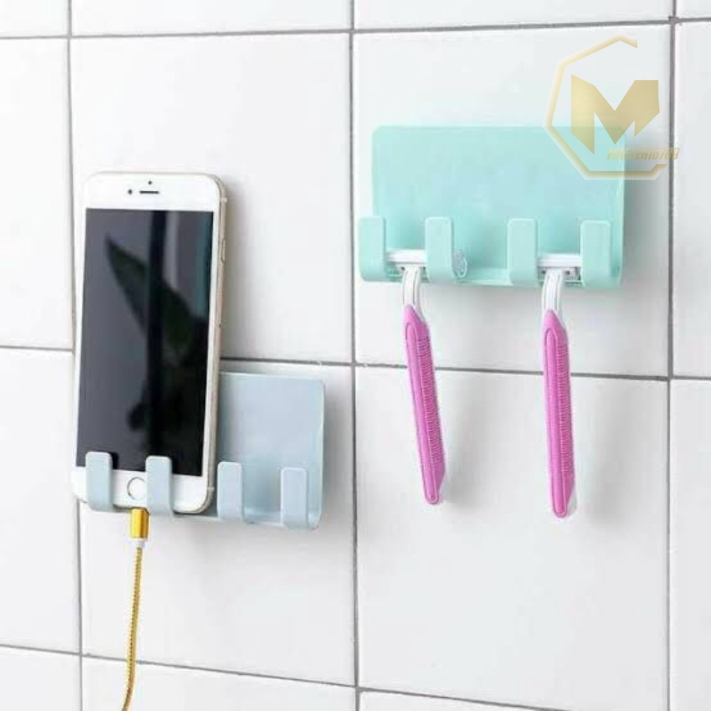 RT108 gantungan hook tempel dapur kamar mandi charger hp 4 kait serbaguna MA3060