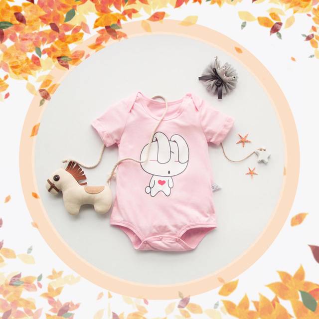 Baju Bayi Romper Pendek Kelinci Pink Newborn - 2 Tahun (Bunny Romper)