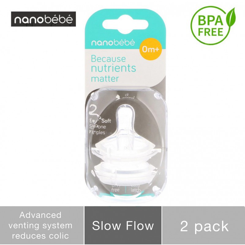 Nanobebe Replacement Nipple - Dot Slow 0M+