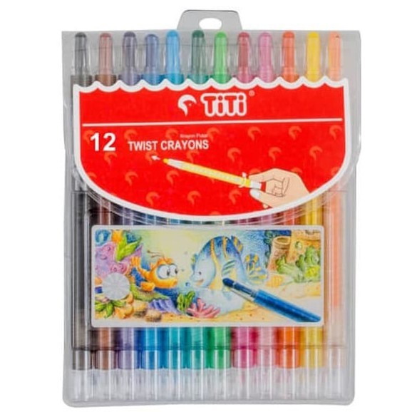 

TiTi Joyko Twist Crayon TI-CP-12T 12 Warna Krayon Panjang Model Putar Colors Colours ASLI