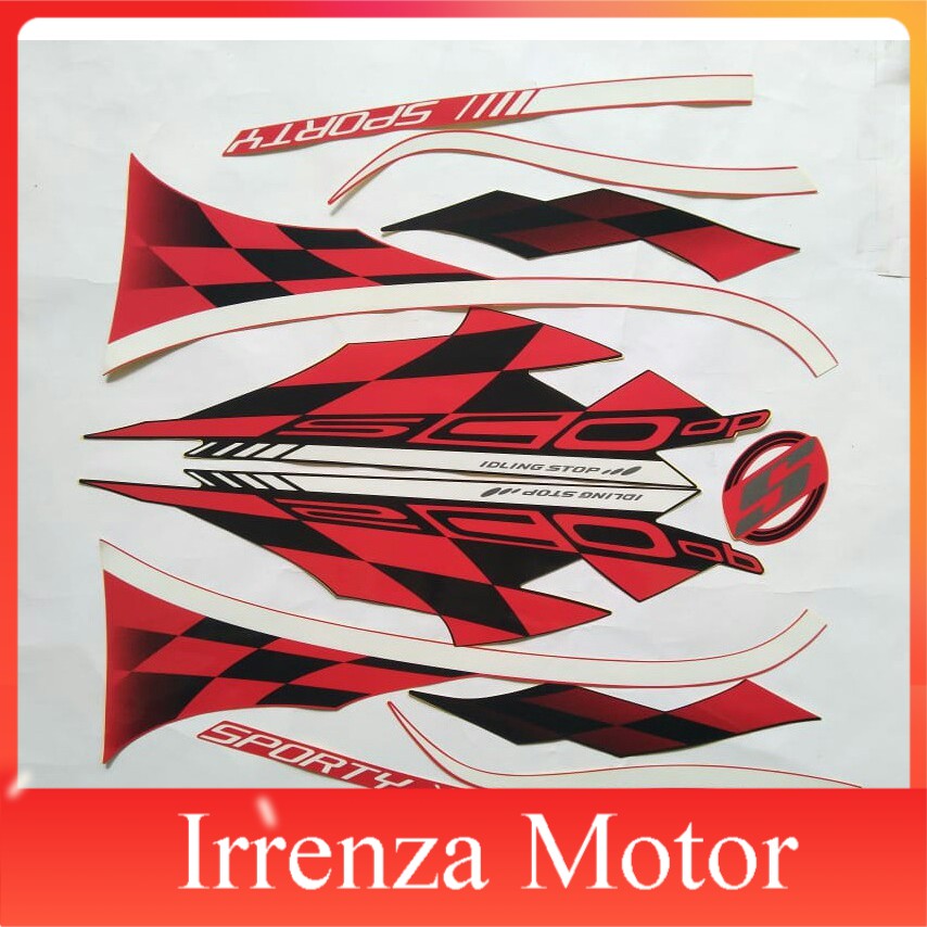 sticker striping honda scoopy 2018 hitam merah