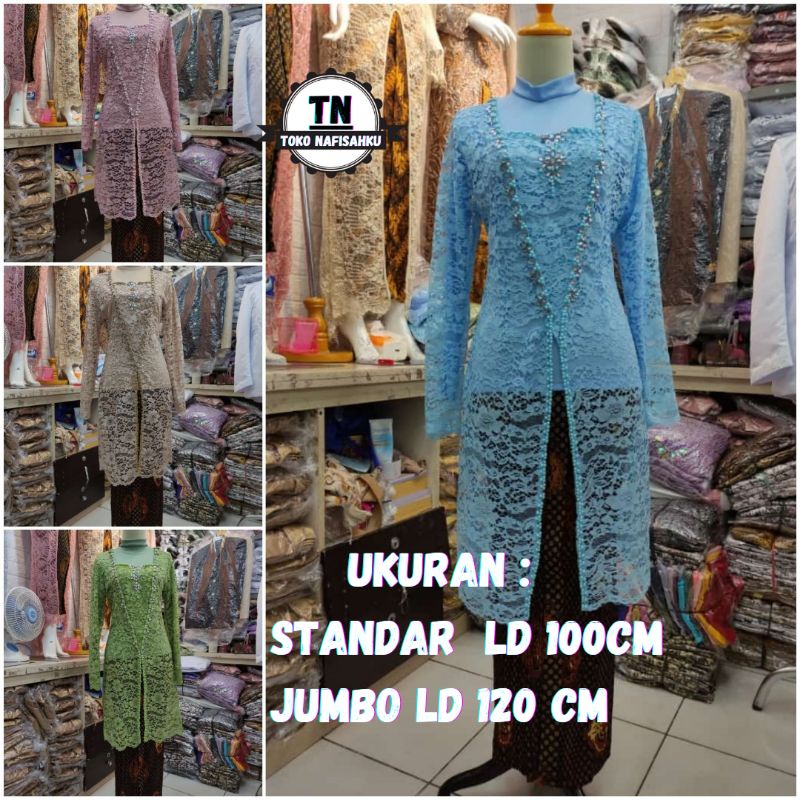 kebaya tunik set | baju brukat ibu besan | stelan baju ibu besan kutu baru