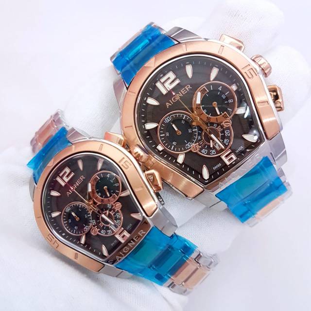 Jam Tangan Coupel Aigner Palermo Super Grade AAA Premium - Jam Tangan Pasangan Aigner Palermo