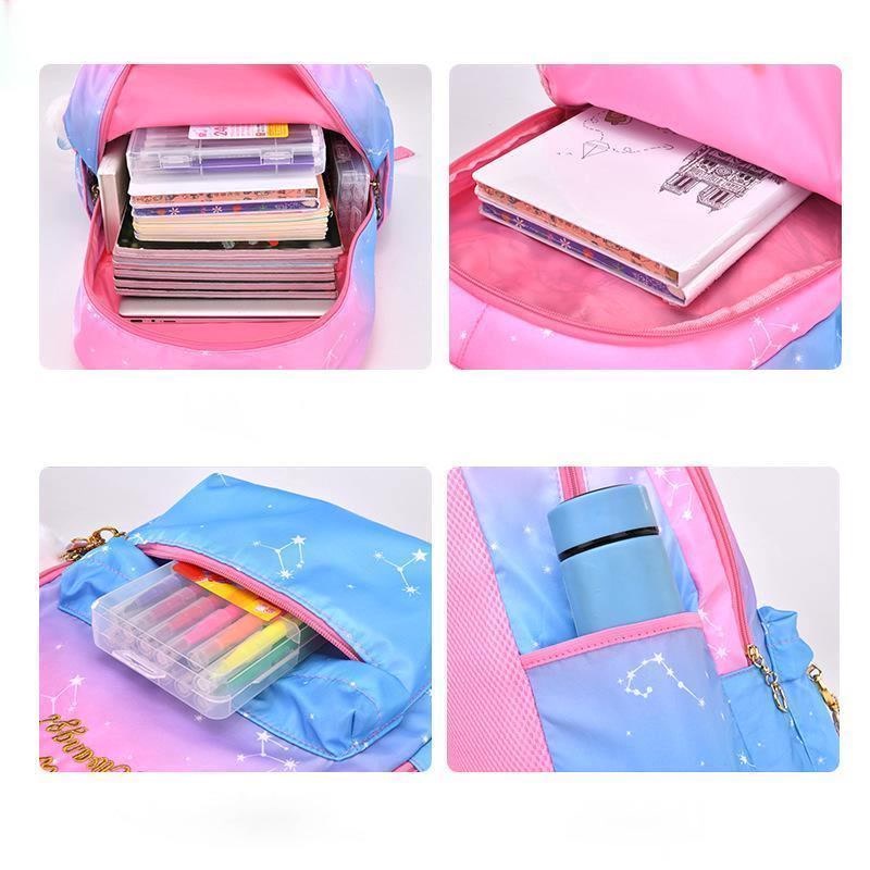 Baru Gadis Ransel Sekolah Ransel Gadis Nilon Ortopedi Tas Sekolah Anak Primer Sekolah Tahun 6-12 Anak