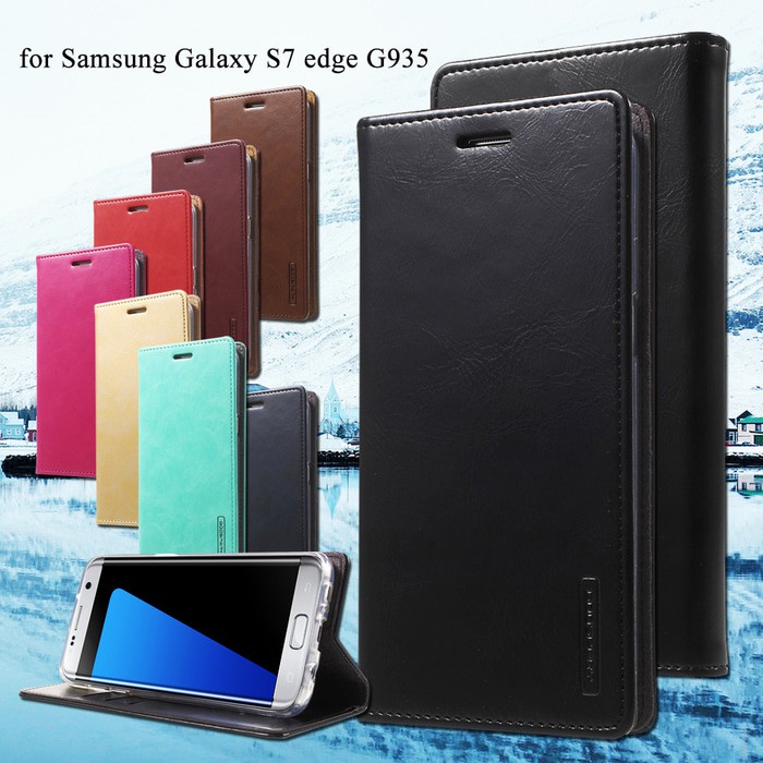 Blue Moon Goospery Leather Flip Case S7 Edge S8 S8 Plus S9 S9 Plus A20/A30 A5 A51 4G A71 NOTE 10 LITE 20 ULTRA