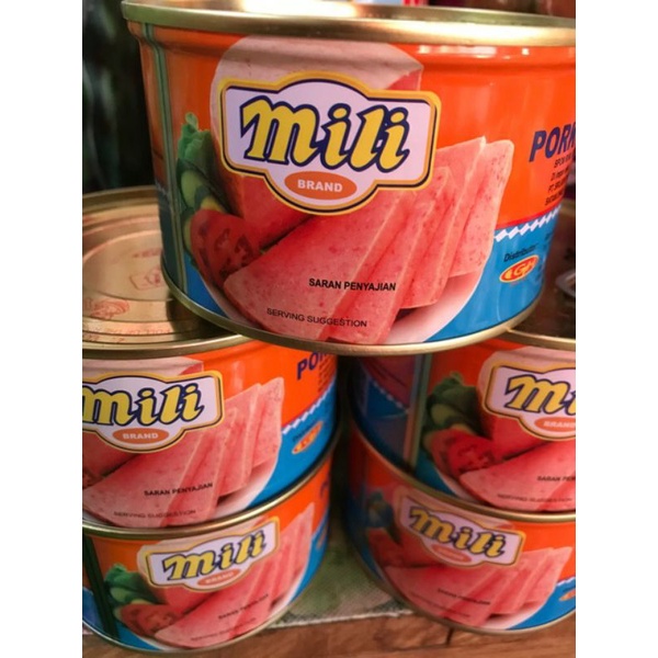 

DAGING HAM MERK MELI MILI KALENG BESAR 397gr , PORK LUNCHEON MEAT , NG CHON NYUK