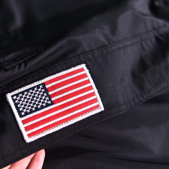 Supreme Anorak Jacket Hooded USA Patch Logo Black