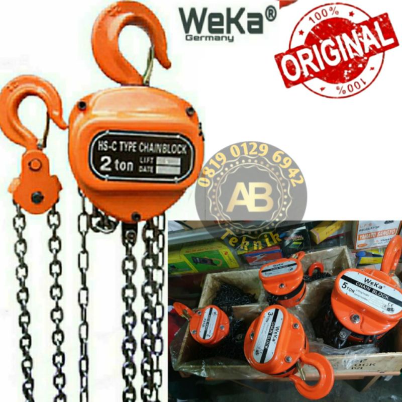 chain block cenblok takel hand 2 ton 12 meter weka germany hoist takel katrol kerekan tangan katrol 