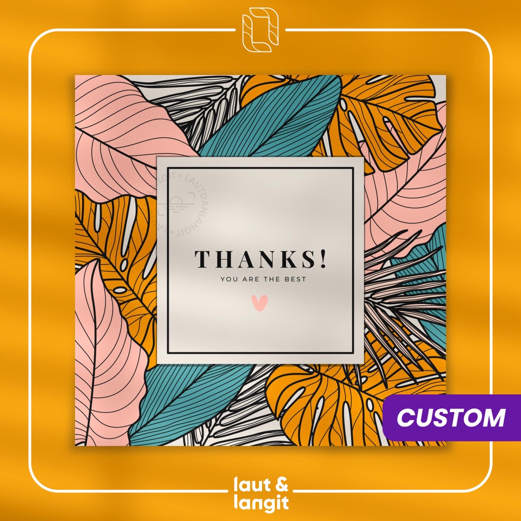 

Square Card | Kartu Ucapan Thank You Kotak Unboxing Thanks Terimakasih Art Carton Persegi Murah