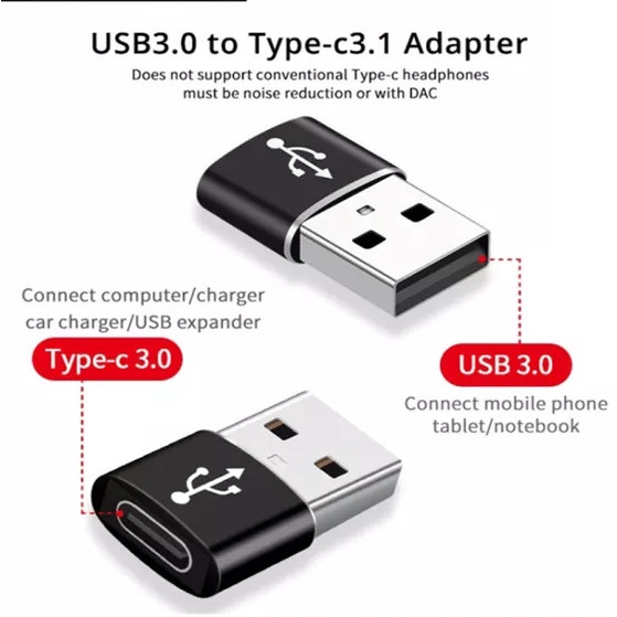 Usb type A adapter to usb type C 3.0 converter charger data smartphone