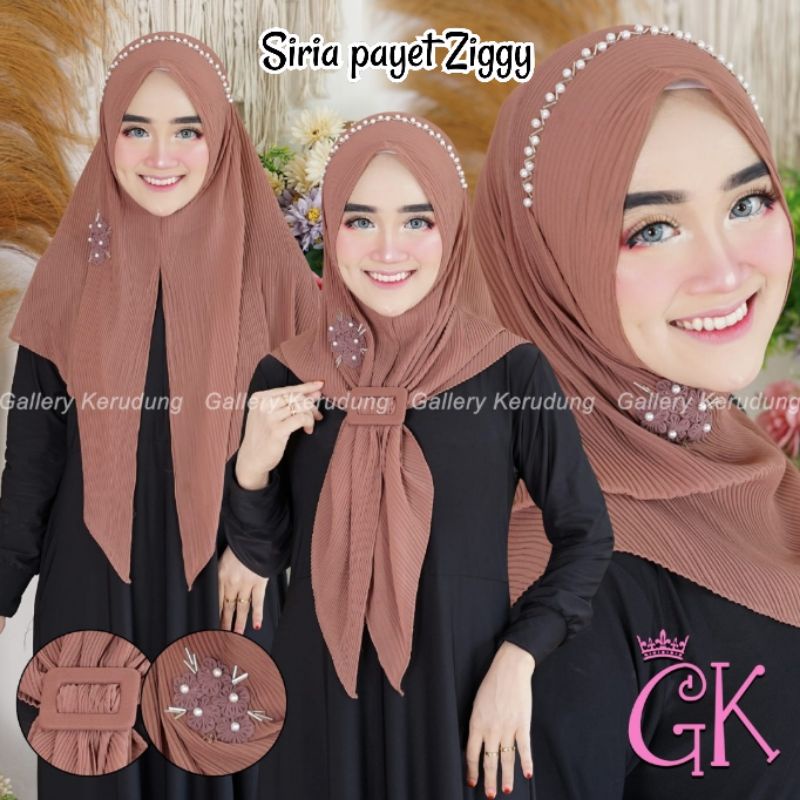 SIRIA PAYET ZIGGY GK / JILBAB PLISKET TANPA PET / JILBAB GESPER / JILBAB PLISKET NON PET / HIJAB PLI