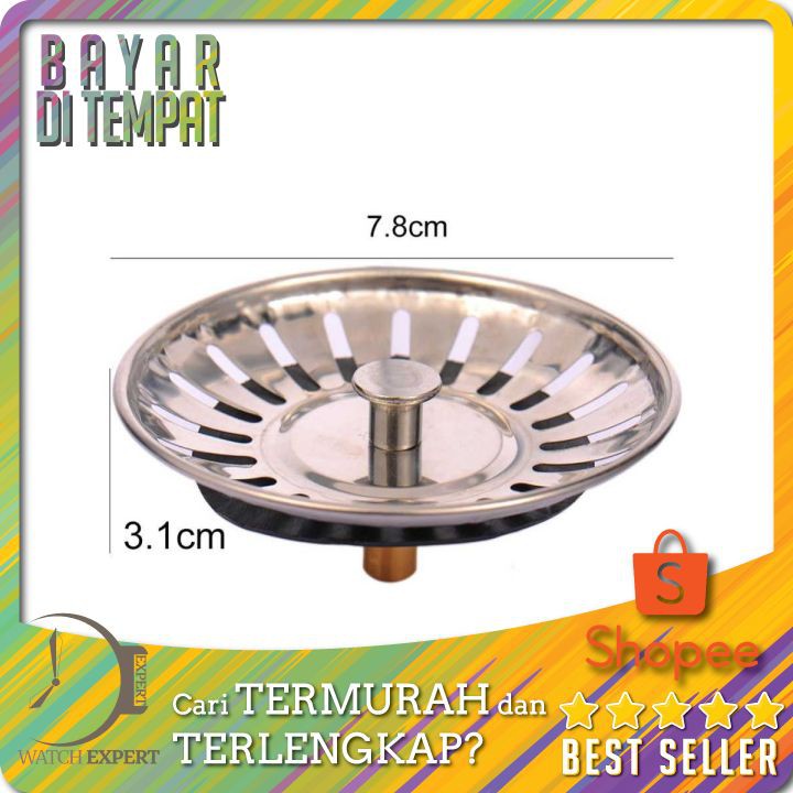 TERLARIS Saringan Penutup Lubang Bak Cuci Piring Sink Filter 7.8 x 3.1 cm