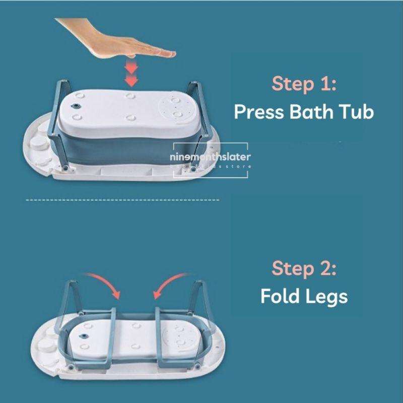 SugarBaby Foldable Baby Bathtub With Heat Sensor F79 / F88 /Right Start Jumbo Whale Folding Bath Tub /Right Start Heat Sensor Mega White Hot Baby Folding Bath Tub