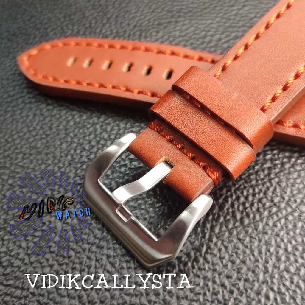 Strap Tali jam tangan kulit asli 22mm 24mm tebal Italy genuine Leather Original 22 24