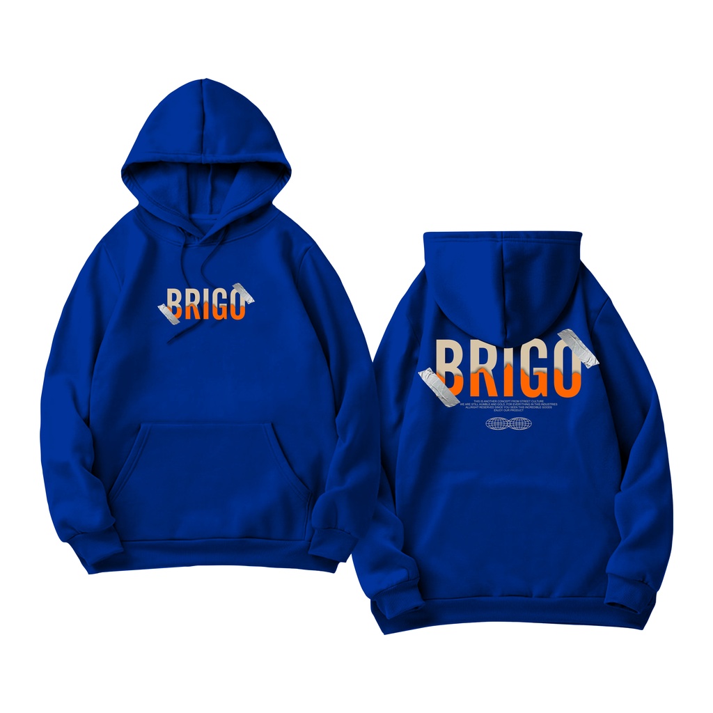 Sweater Hoodie BRIGO Sablon DTF Fleece Cotton || BRIGO Jumper Hoodie Scotch tape Art M-XXL (Pria &amp; Wanita) Free stiker&amp;Gantungan Kunci