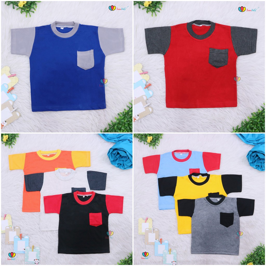 Kaos John Ethes uk 1-2 Tahun / Baju Polos Anak Laki-Laki Balita Oblong Reglan Atasan Lengan Pendek