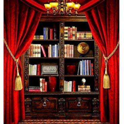 [KODE C96ZT] Background Foto / Rak Buku/ Latar Belakang Wisuda WS-30 uk 3x2,5m Studio Photo