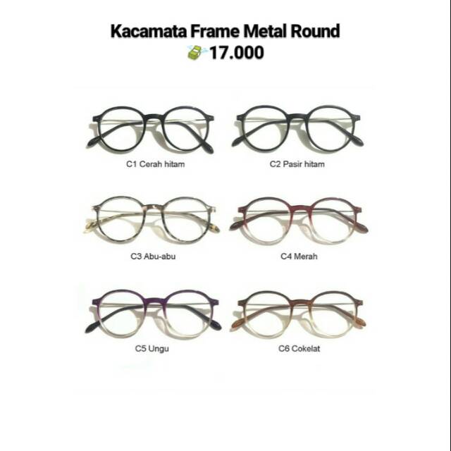 Kacamata Import Frame Metal Round
