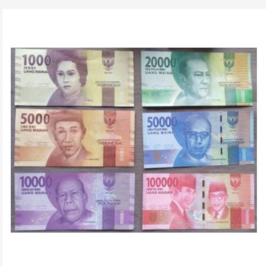 Uang Mainan Baru bahan Mahar Souvenir Seserahan - 10 lembar - 100.000