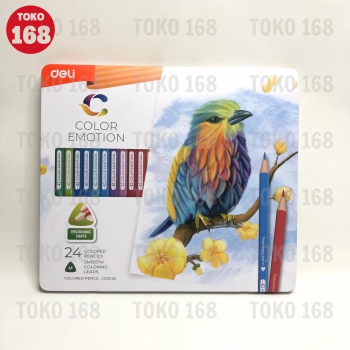 

(BISA COD) DELI Colored Pencil 24 Colors / Pensil Warna 24 Warna C00225 (SET)
