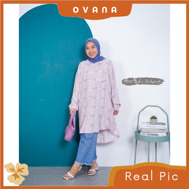 ELIZA TUNIC - Atasan Tunik Jumbo Big Size LD 130 Katun Rayon Viscose Premium