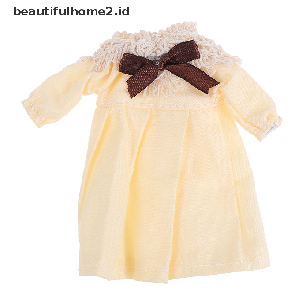 (beautifulhome2.id) Mainan Dress Mini Tanpa Lengan Untuk Aksesoris Rumah Boneka 1: 8 DIY