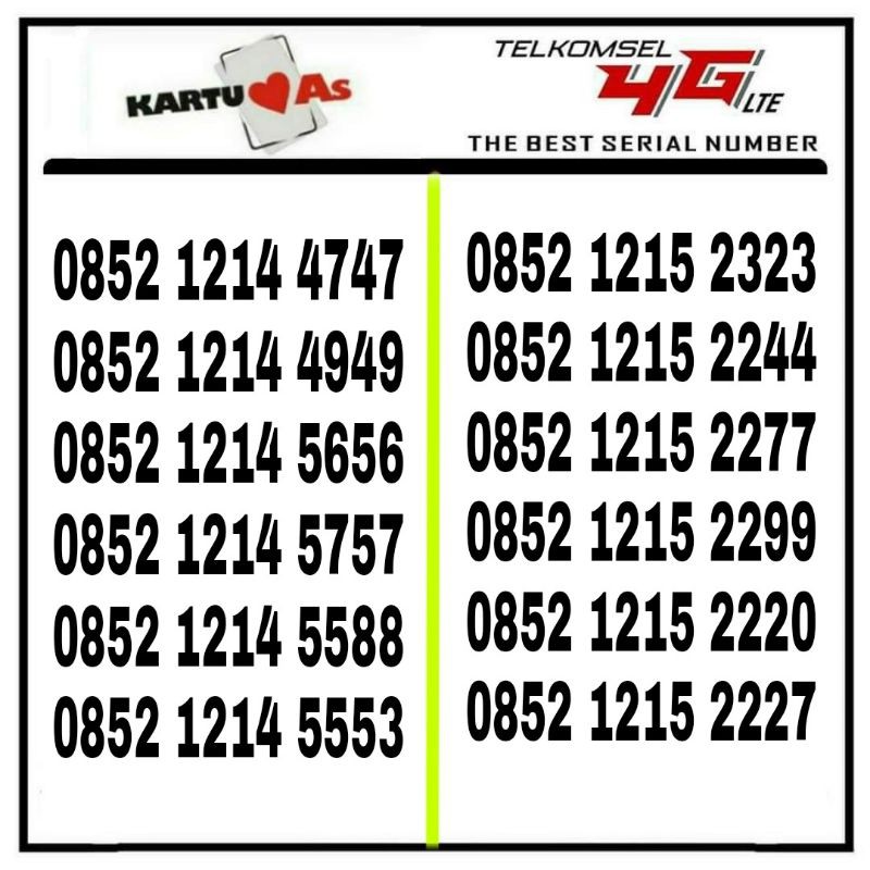 NOMOR CANTIK KARTU AS ABAB -  AABB -  TRIPLE X